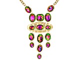 Multi-Color Crystal Gold Tone Necklace