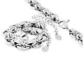Silver Tone 15mm Luxe Link Chain Necklace & Bracelet Set