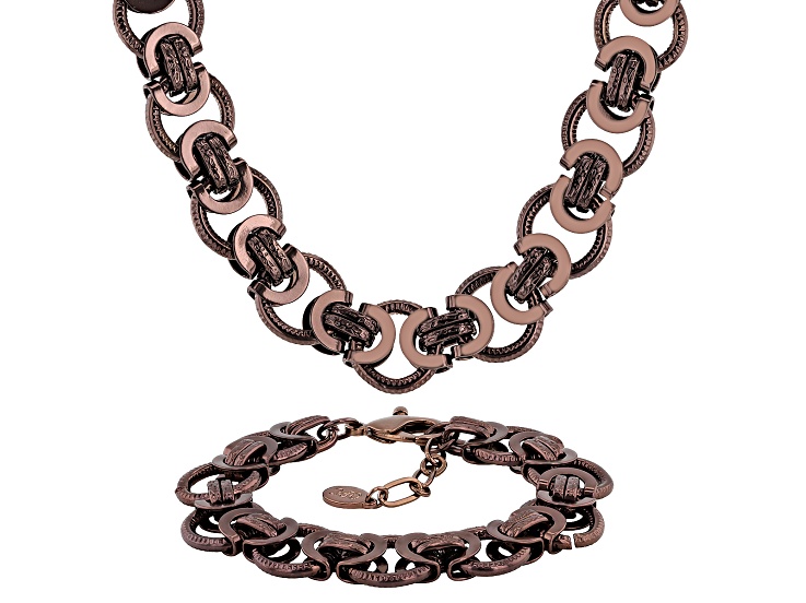 V6 × Bijou LIVE TOUR V6 groove ネックレス Chocolate Tone 15mm Luxe Link Chain Necklace & Bracelet Set