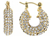 White Crystal Tri-Tone Set of 3 Huggie Earrings