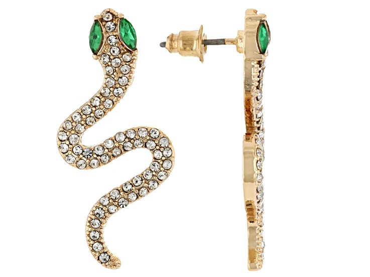 ピアス SWAROVSKI Snake crystal pearl gold tone earrings 5698888 Swarovski Snake stud earrings, Crystal pearl, Mixed cuts