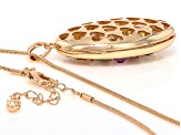 Multi-Color Crystal Gold Tone Pendant With 18" Snake Chain
