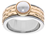 Pearl Simulant Two-Tone Ring