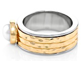 Pearl Simulant Two-Tone Ring
