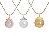 15mm Multi-Color Pearl Simulant Tri-Tone Set of 3 Snake Chain Necklace