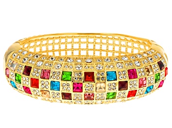 Picture of Multi Color Crystal Gold Tone Bangle Bracelet