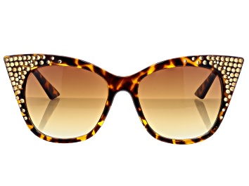 Picture of Brown Crystal Brown Cat Eye Sunglasses