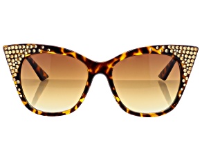 Brown Crystal Brown Cat Eye Sunglasses