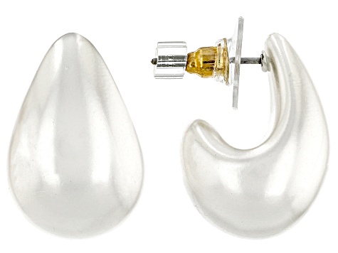 Multi-Color Pearl Simulant Gold Tone Sculpted Teardrop