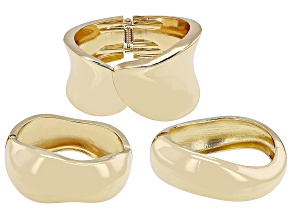 Gold Tone Bangle Bracelet Set of 3