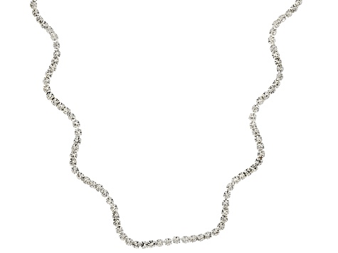 White Crystal Gold & Silver Tone Wavy Necklace Set of 2 - OPC1927