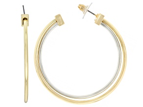 Two-Tone Double Hoop Earrings