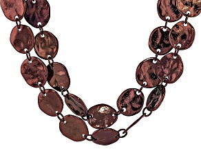 Chocolate Brown Tone Disc Endless Strand Necklace
