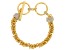 White Crystal Gold Tone Byzantine Link Bracelet