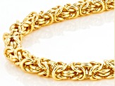 White Crystal Gold Tone Byzantine Link Necklace