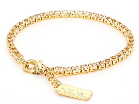White Crystal Gold Tone Tennis Necklace & Bracelet Set - OPC1960 | JTV