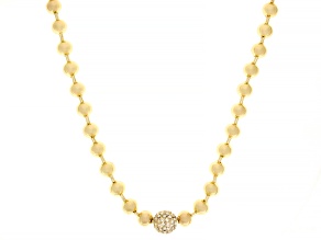 Crystal Gold Tone Ball Endless Strand Necklace