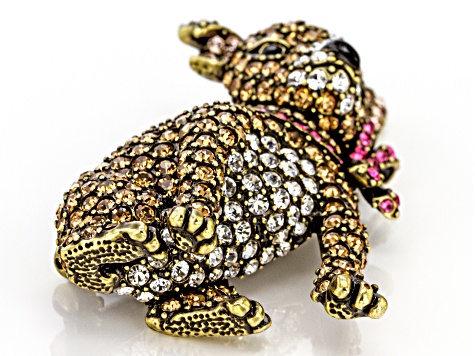 Multicolor Crystal Antiqued Gold Tone Chihuahua Dog Brooch - OPC200 ...