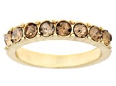 Multi-Color Crystal Gold Tone Set of 7 Rings, 3mm