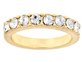 Multi-Color Crystal Gold Tone Set of 7 Rings, 3mm