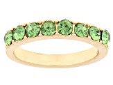 Multi-Color Crystal Gold Tone Set of 7 Rings, 3mm