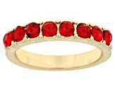 Multi-Color Crystal Gold Tone Set of 7 Rings, 3mm