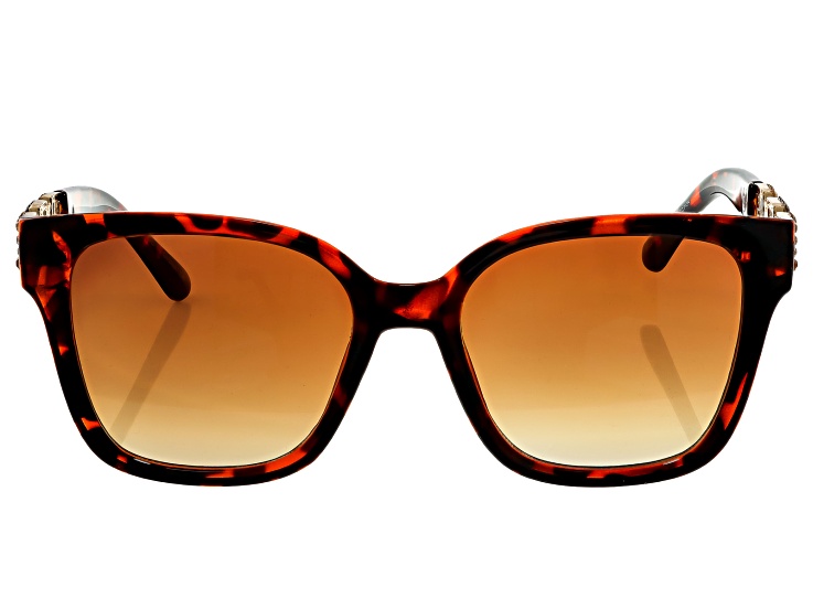 Champagne & Brown Crystal Tortoise Shell Color Gold Tone  display picture 1