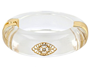 Off Park® Collection, Lucite & White Crystal Gold Tone Bangle Bracelet