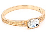 Vintage Mine Cut Cushion Crystal Gold Tone Bangle Bracelet