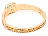Vintage Mine Cut Cushion Crystal Gold Tone Bangle Bracelet