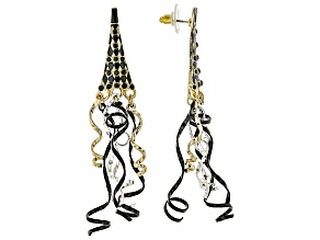 Multi-Color Enamel & Crystal Gold Tone New Year's Eve Party Hat Earrings