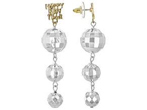 Crystal & Plastic Two-Tone New Year's Eve Disco Ball Earrings