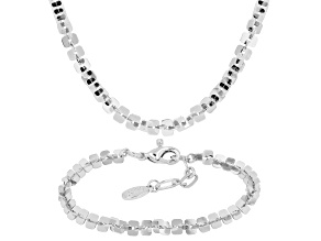 Silver Tone Necklace & Bracelet Set
