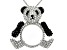 White And Black Crystal Silver Tone Panda Bear Magnifying Glass Necklace