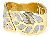 Silver Shimmer Gold Tone Leaf Bangle Bracelet