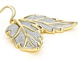 Silver Shimmer Gold Tone Leaf Dangle Earrings