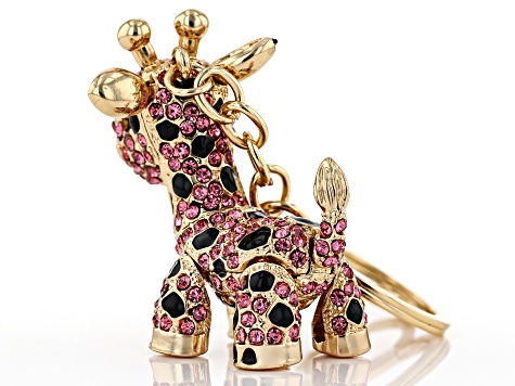 Off Park ® Collection multi color crystal gold tone giraffe Key Chain