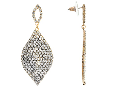 White Crystal Tri Color Dangle Earrings Set Of 3 White Crystal Tri Color Dangle Earrings Set Of 3