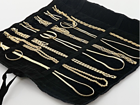Gold Tone Chain and Bracelet Set of 14