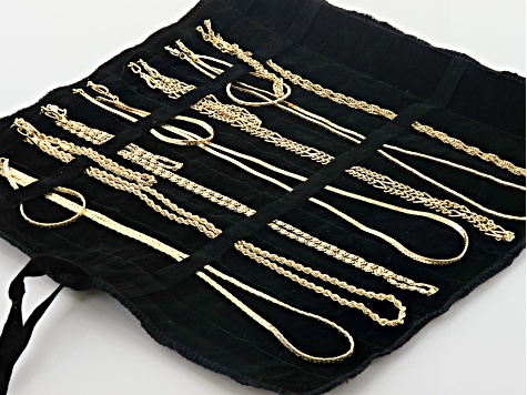 Gold Tone Multi-Chain & Bracelet Set of 14 - OPC589 | JTV