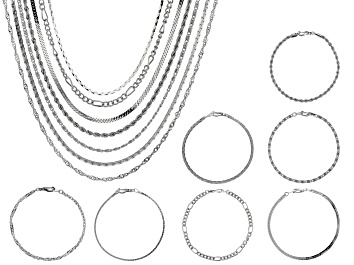 Picture of Silver Tone Necklace and Bracelet Set of 14