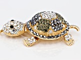 Multicolor Crystal Gold Tone Turtle Key Chain