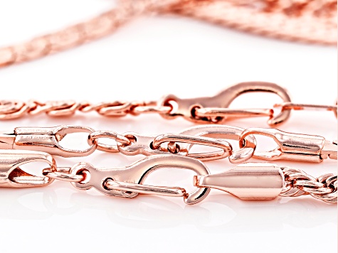 Rose Tone Chain and Bracelet Set of 14