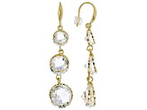 White Crystal Tri-Color Set Of 3 Drop Earrings