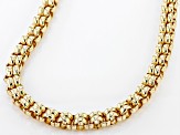White Crystal Gold Tone Double Rolo Chain Necklace