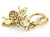 Multi-color Crystal Gold Tone Bee Key Chain
