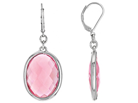 Multi-Color Crystal Silver Tone Earring Set of 5, 22x16mm