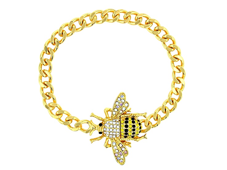 Brioni SCGC0LPC4919700 関税送料込 Gold Tone Multi-Color Crystal Bee Bracelet - OPC955 | JTV