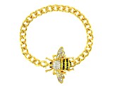 Gold Tone Multi-Color Crystal Bee Bracelet