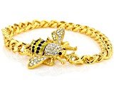 Gold Tone Multi-Color Crystal Bee Bracelet